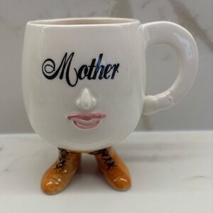 Vintage Ceramic Mother Giftcraft Coffee Mug With Legs Made in Japan
